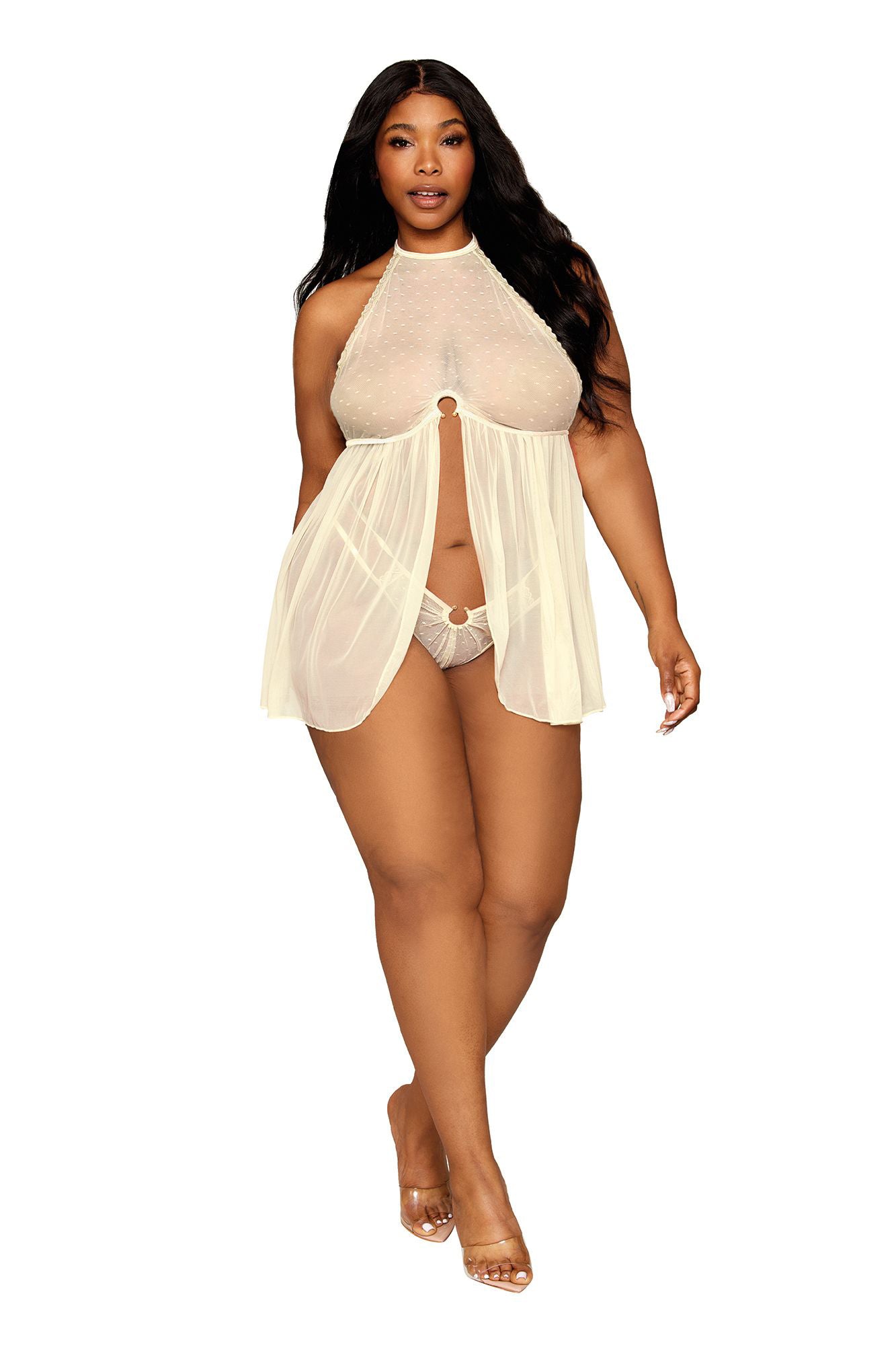 "Babydoll and G-String - Queen Size - Daffodil DG-13273XDAFQ"