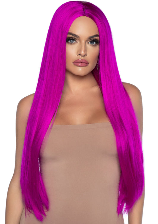 "33 Inch Long Straight Center Part Wig - Raspberry LA-A2864RASP"