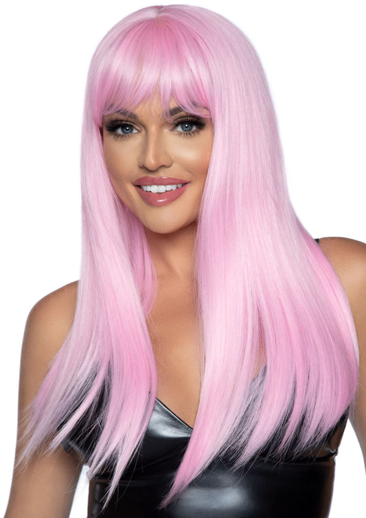 "24 Inch Long Straight Bang Wig Pink LA-A2881PK"