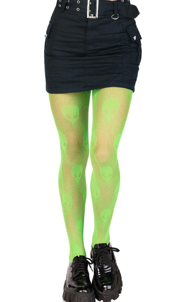 "Alien Net Tights - One Size - Green LA-9728GRNOS"