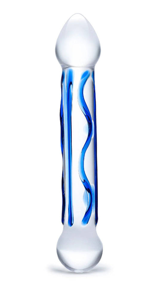 "6.5 Inch Full Tip Textured Glass Dildo GLAS-145"