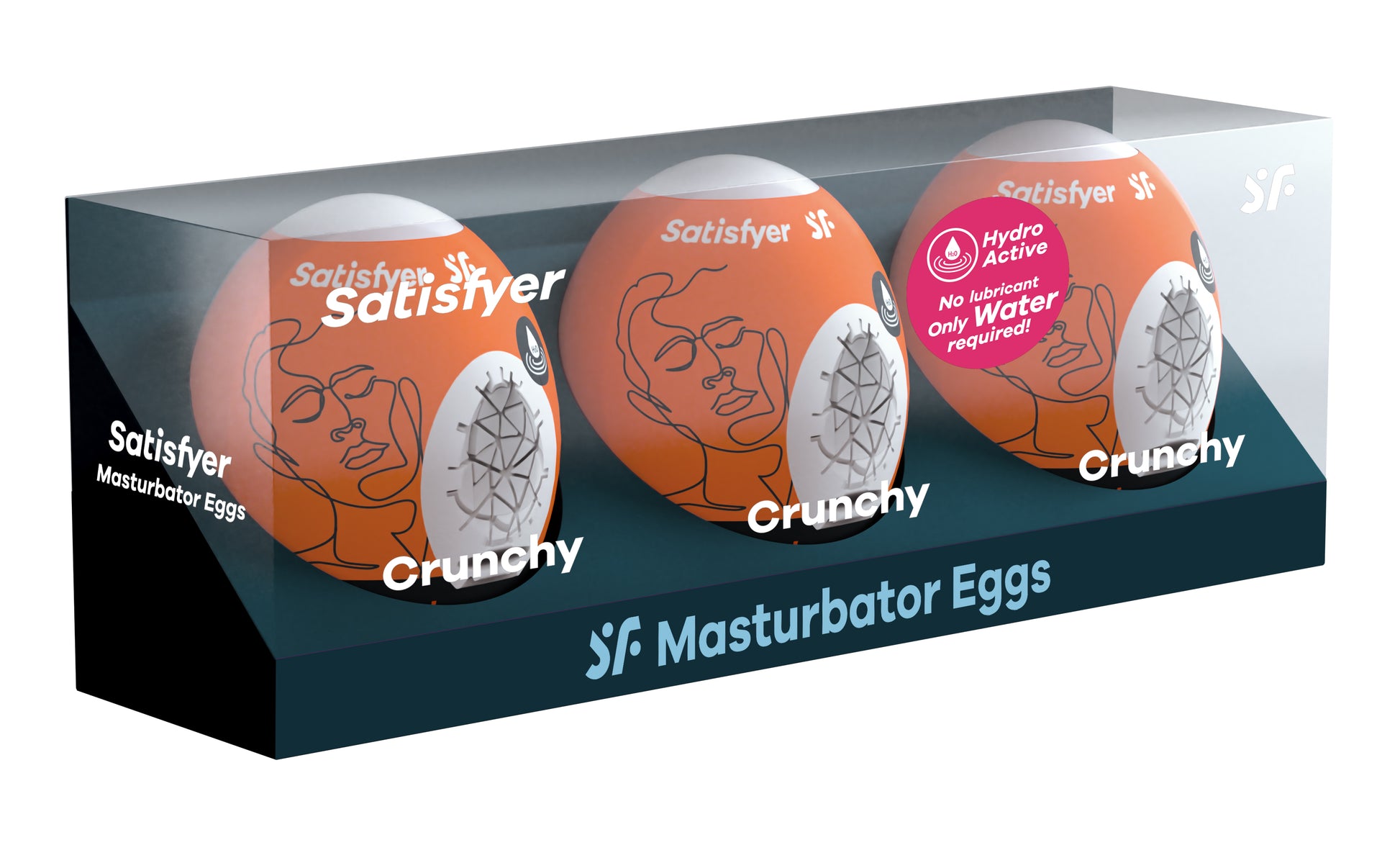 "3 Pc Set Masturbator Egg - Crunchy - Orange SAT-9043491"