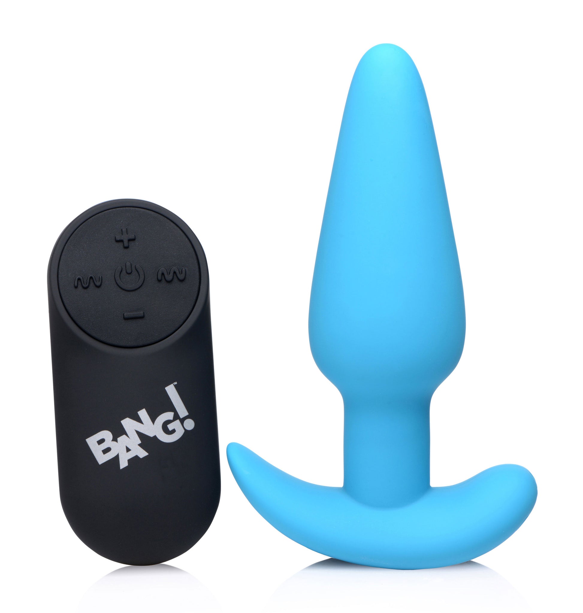 "21x Silicone Butt Plug With Remote - Blue BNG-AG563-BLU"