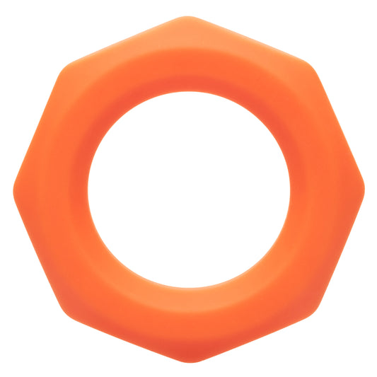 "Alpha Liquid Silicone Sexagon Ring - Orange SE1492052"