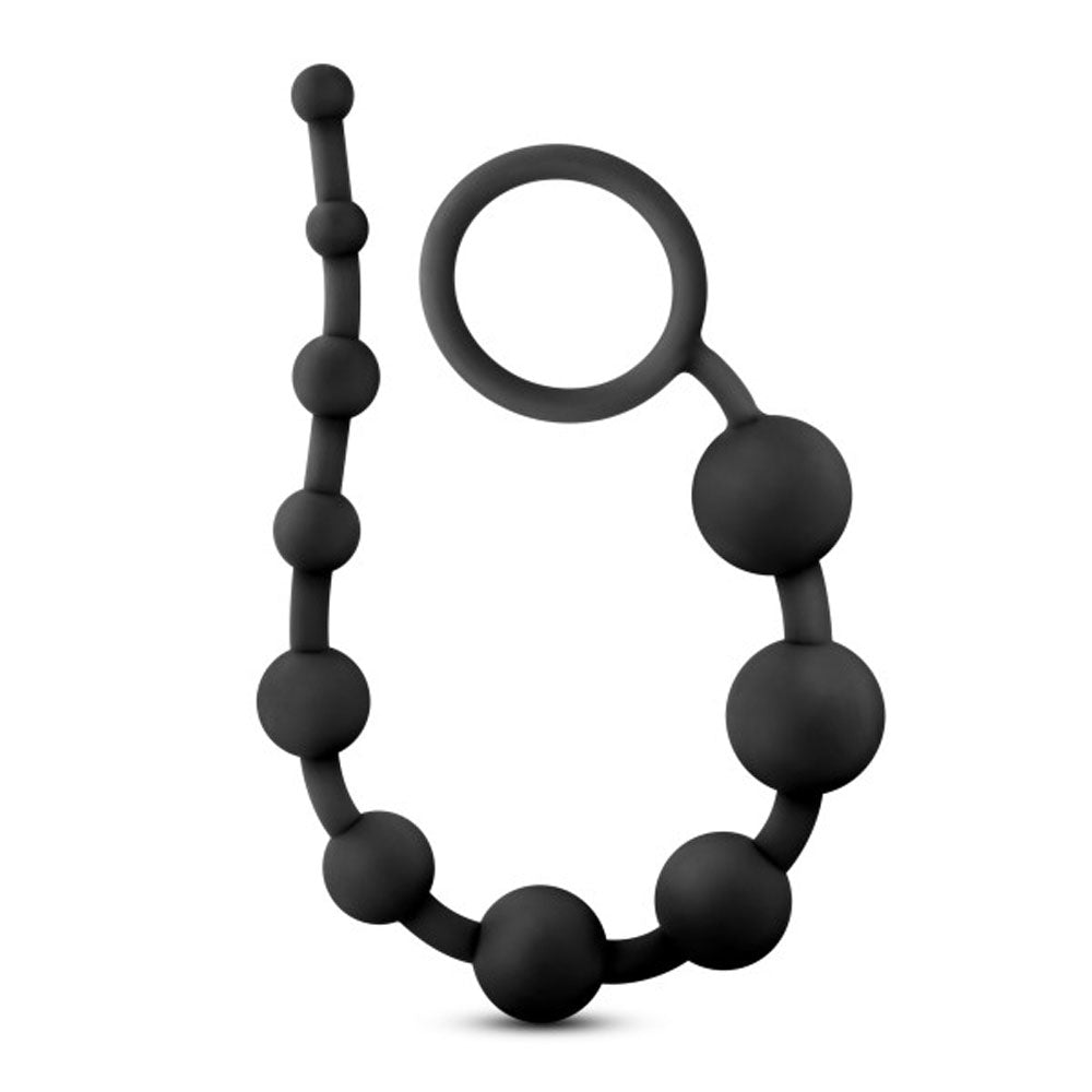 "Anal Adventures - Platinum - Silicone 10 Anal Beads - Black BL-11015"