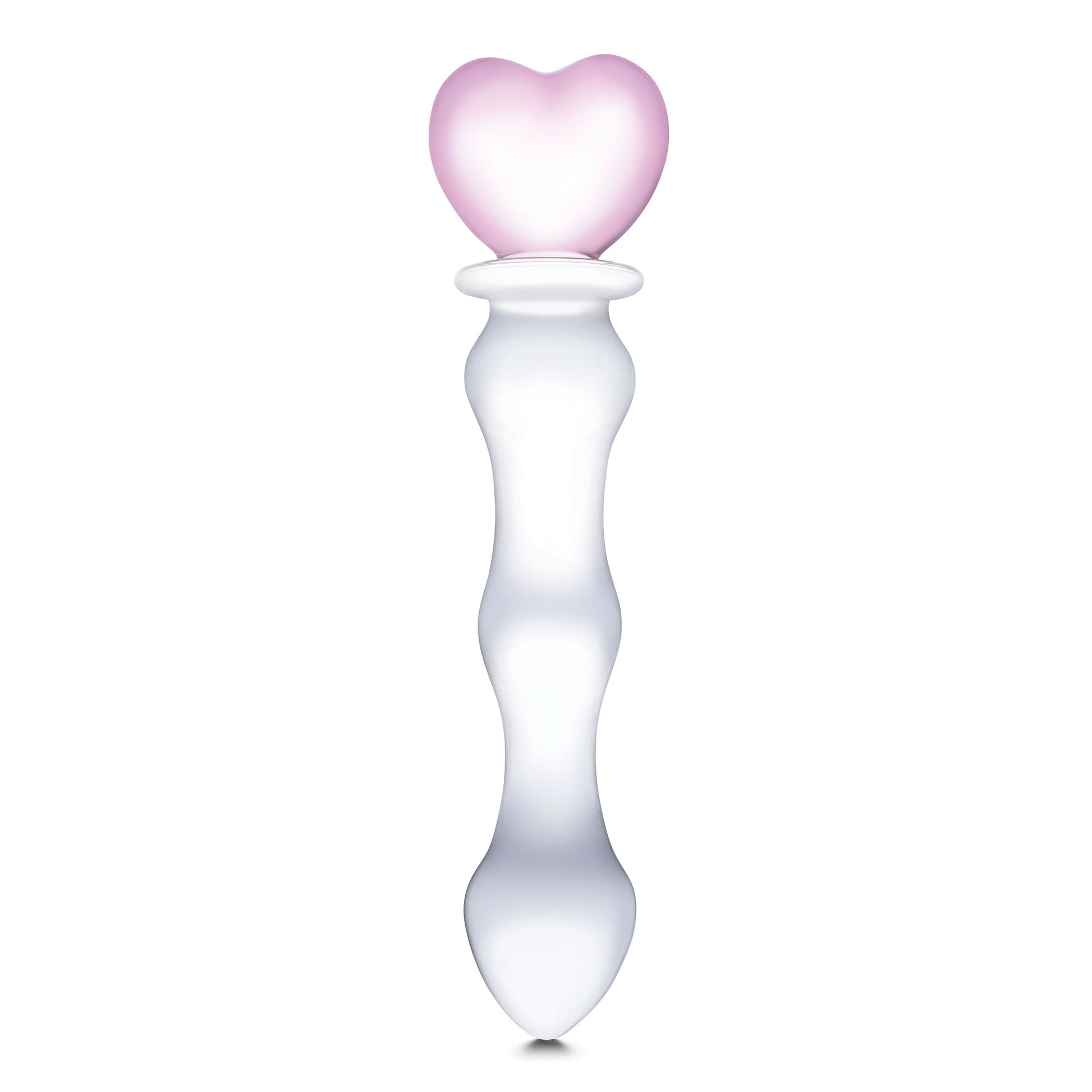 "8 Inch Sweetheart Glass Dildo - Pink/clear GLAS-161"