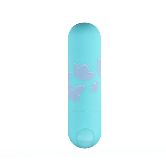 "Julia Butterfly Print Mini Bullet - Teal Blue MTMA330-BF"
