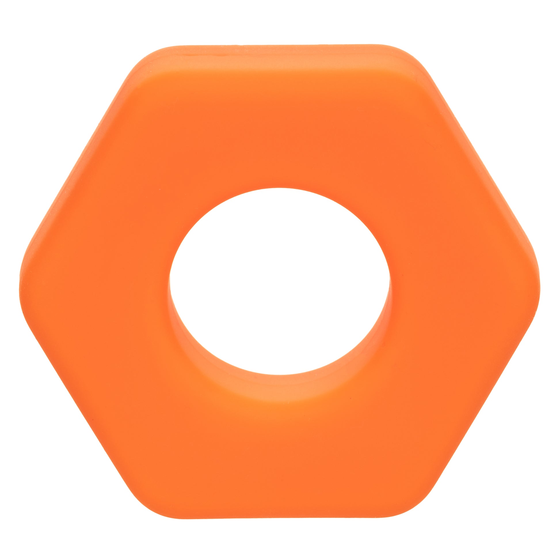 "Alpha Liquid Silicone Prolong Sexagon Ring - Orange SE1491702"