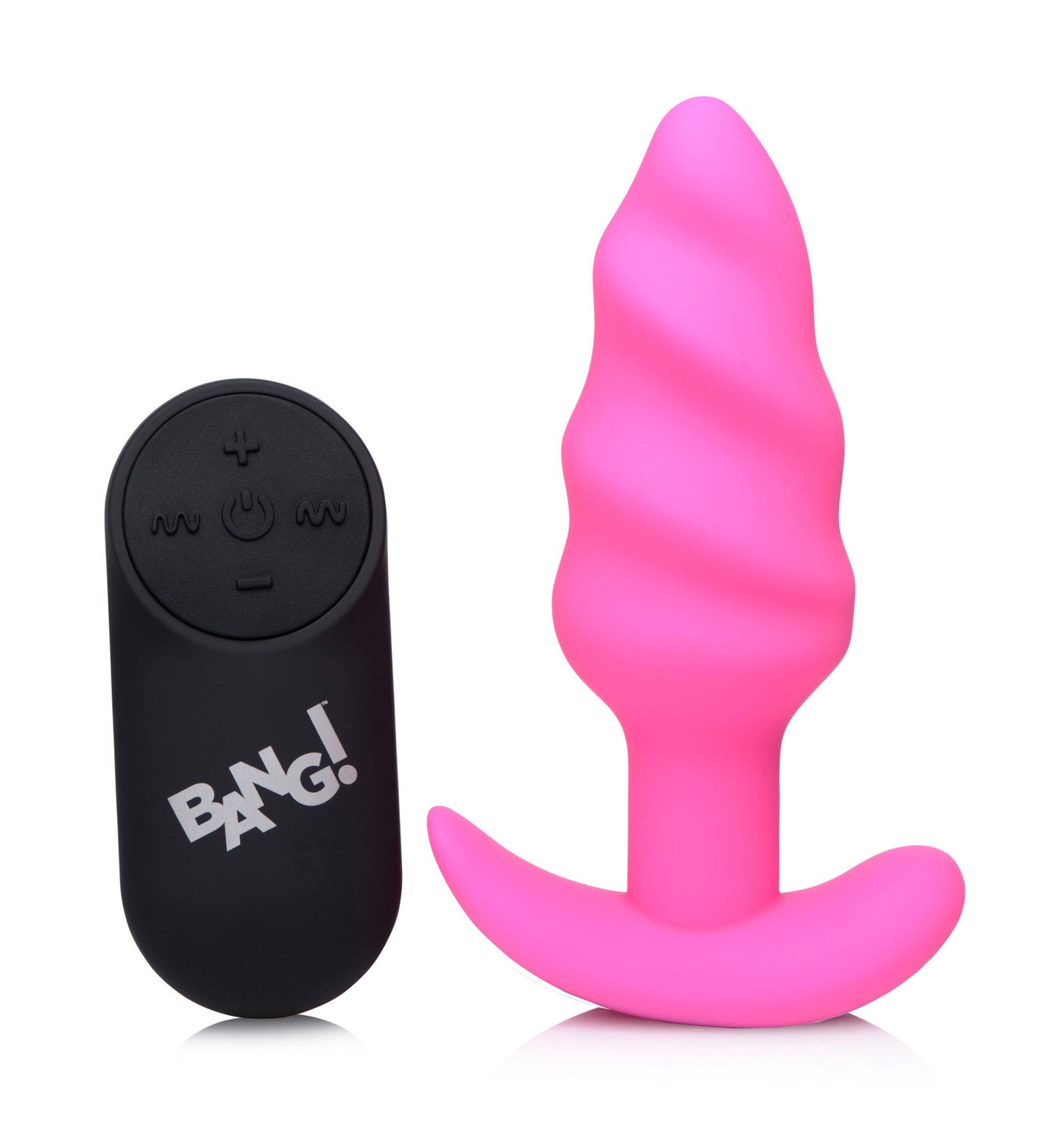 "21x Silicone Swirl Plug With Remote - Pink BNG-AG564-PNK"