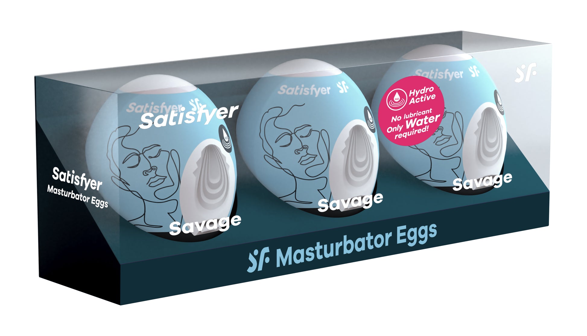 "3 Pc Set Masturbator Egg - Savage - Blue SAT-9043484"