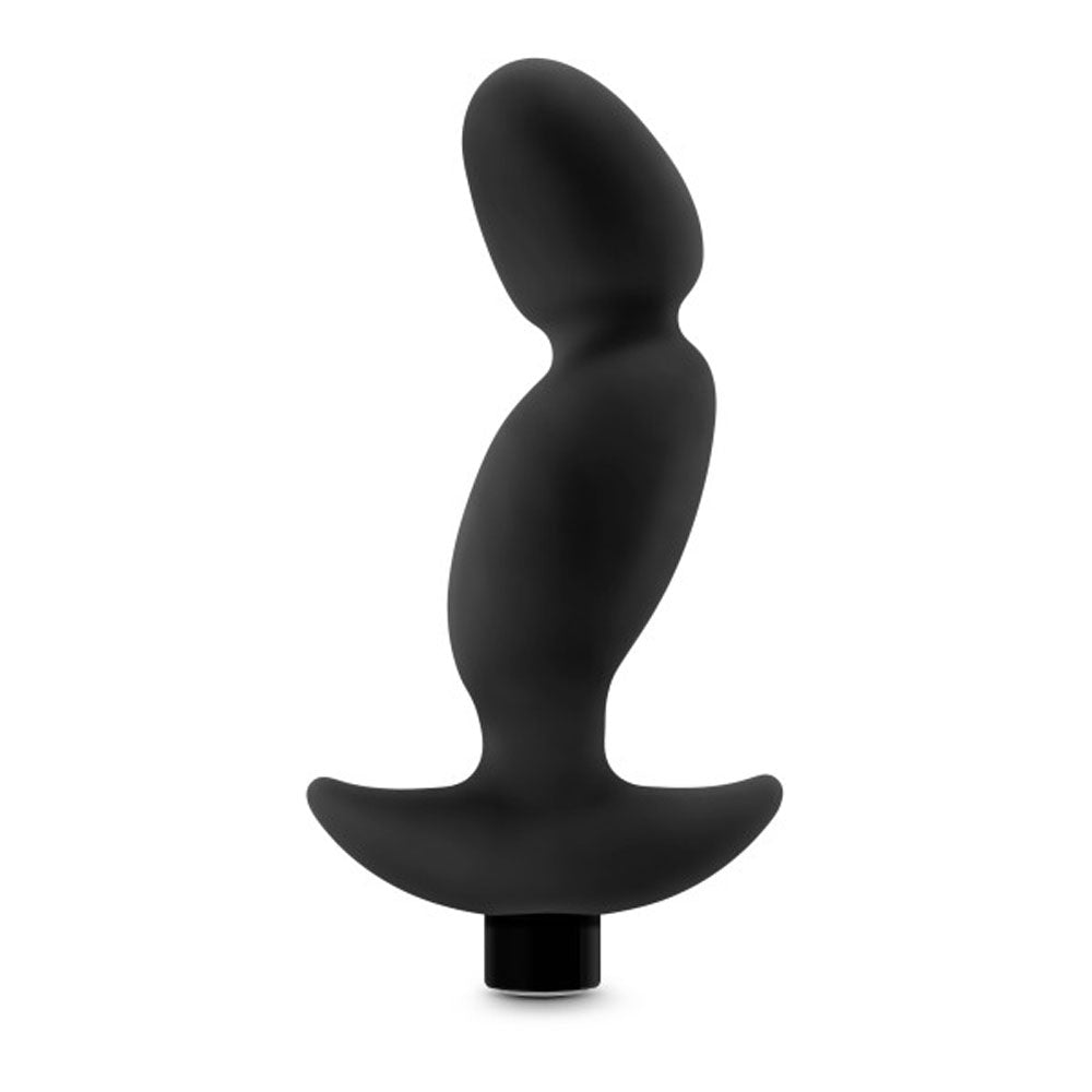 "Anal Adventures- Platinum - Silicone Vibrating Prostate Massager 04-Black BL-11645"