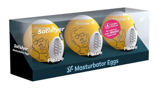 "3 Pc Set Masturbator Egg - Fierce - Yellow SAT-9043460"